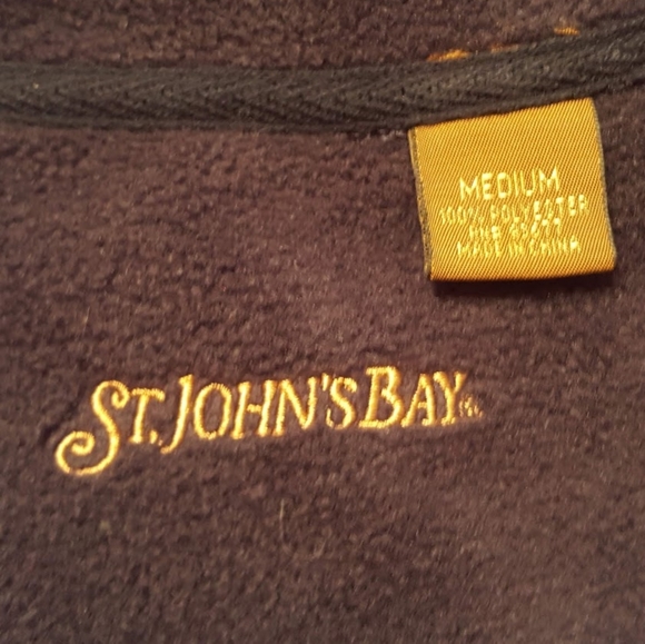 ST. John's Bay M Fleece red vest navy colar VGUC! - Picture 8 of 8